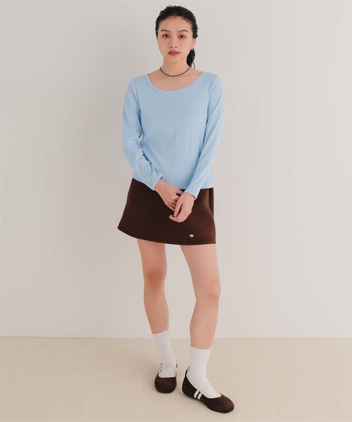 miette(ミエット)の「ピコ刺繍アイレットジャガードトップス(Tシャツ/カットソー・レディース・ネイビー/レッド/グレー/オフホワイト/ライトブルー・S/M/L)」の16枚目の写真