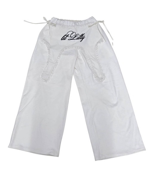 lilLilly（リルリリー）の「ガータースウェットパンツ（スウェットパンツ・レディース・ホワイト/グレー/ブラック・FREE）」の2枚目の写真