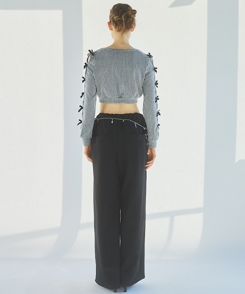 lilLilly（リルリリー）の「ガータースウェットパンツ（スウェットパンツ・レディース・ホワイト/グレー/ブラック・FREE）」の7枚目の写真