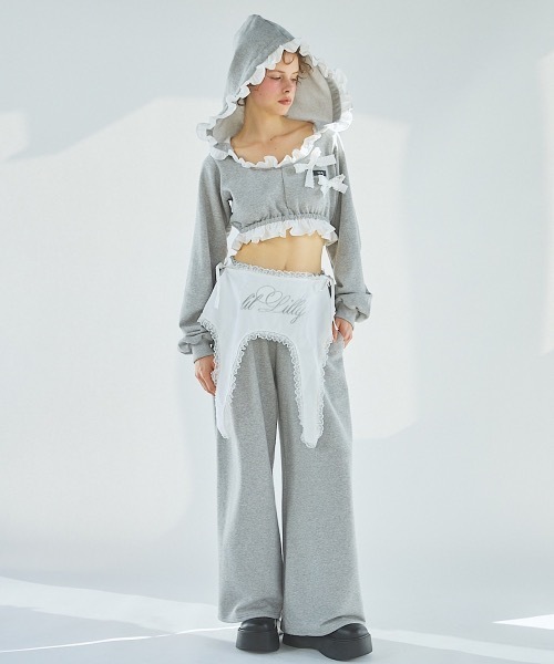 lilLilly（リルリリー）の「ガータースウェットパンツ（スウェットパンツ・レディース・ホワイト/グレー/ブラック・FREE）」の13枚目の写真