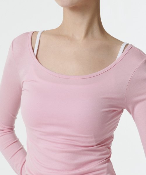 MUSINSA STANDARD WOMAN（ムシンサスタンダードウーマン）の「ウィメンズテンセルスリムバレリーナ長袖Tシャツ[ペールピンク]（Tシャツ/カットソー・レディース・その他・LARGE/MEDIUM/SMALL/X-SMALL）」の7枚目の写真