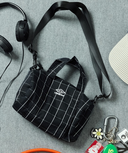 UMBRO(アンブロ)の「UMBRO/アンブロ SP BOSTON MINI BAG/別注 チェック&ストライプ ミニボストンバッグ(ショルダーバッグ・メンズ・ホワイト/ブラック/ネイビー/ブルー/グリーン・ONE SIZE)」の15枚目の写真