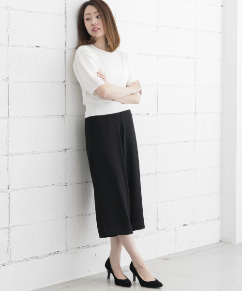 actuel(アクチュエル)の「トロミストレッチガウチョパンツ(その他パンツ・レディース・ライトベージュ/ブラック/オフホワイト・FREE)」の3枚目の写真