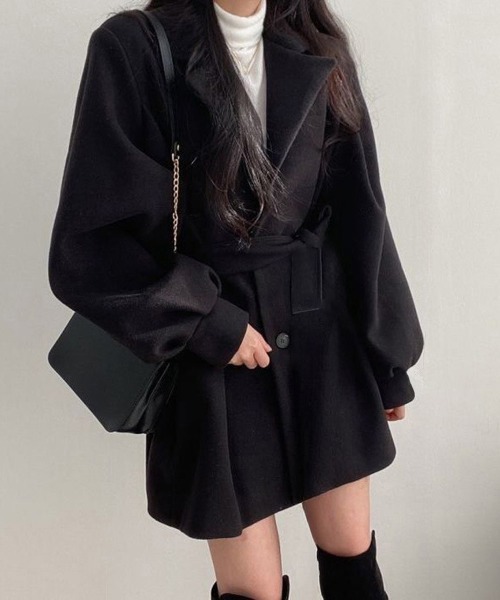 Miniministore（ミニミニストア）の「ミドル丈チェスターコートミディアムコート（チェスターコート・レディース・ブラック/ベージュ・FREE）」の8枚目の写真