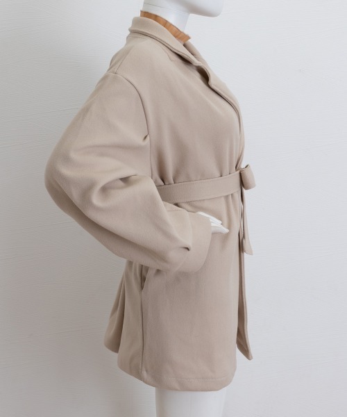 Miniministore（ミニミニストア）の「ミドル丈チェスターコートミディアムコート（チェスターコート・レディース・ブラック/ベージュ・FREE）」の10枚目の写真