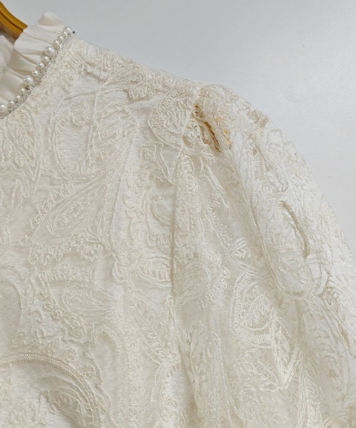 ONEP STAR（ワンピスター）の「ハイネックレースブラウス（シャツ/ブラウス・レディース・ベージュ・MEDIUM/LARGE/X-LARGE）」の7枚目の写真