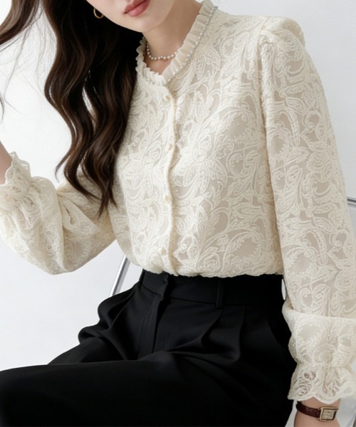 ONEP STAR(ワンピスター)の「ハイネックレースブラウス(シャツ/ブラウス・レディース・ベージュ・MEDIUM/LARGE/X-LARGE)」の20枚目の写真