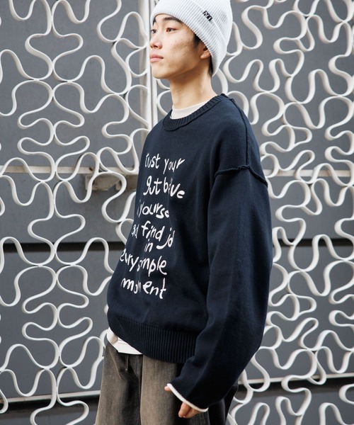 niko and...(ニコアンド)の「刺繍ロゴニットプルオーバー(ニット/セーター・メンズ・ネイビー/オフホワイト/グリーン/ピンク・MEDIUM/LARGE)」の18枚目の写真
