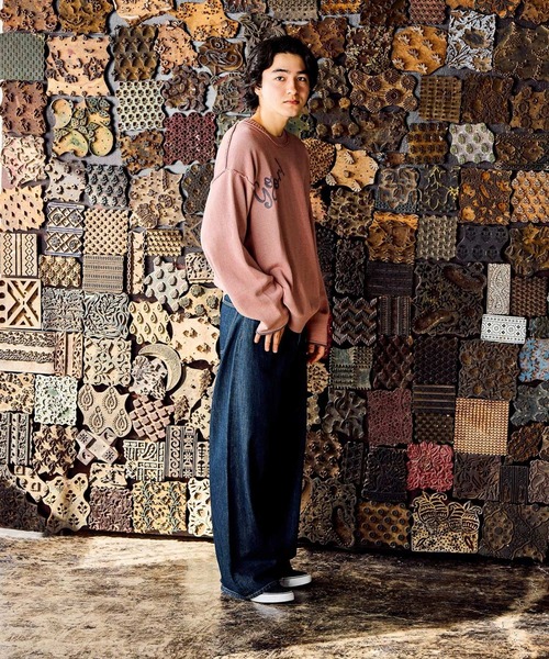 niko and...(ニコアンド)の「刺繍ロゴニットプルオーバー(ニット/セーター・メンズ・ネイビー/オフホワイト/グリーン/ピンク・MEDIUM/LARGE)」の22枚目の写真