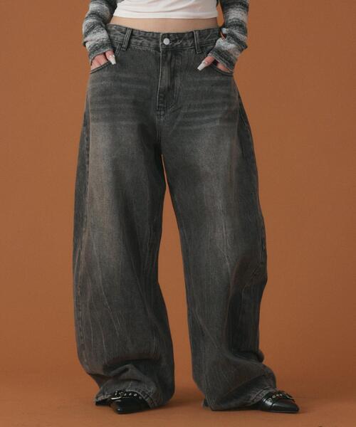 dispark（ディスパーク）の「DISPARK/【26年春夏新作】ラインストーンbackロゴデニム（デニムパンツ・レディース・ブラック/ライトインディゴブルー・SMALL/MEDIUM）」の8枚目の写真