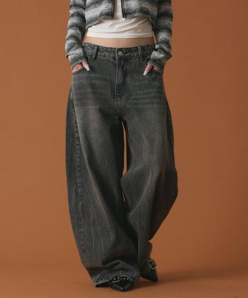 dispark（ディスパーク）の「DISPARK/【26年春夏新作】ラインストーンbackロゴデニム（デニムパンツ・レディース・ブラック/ライトインディゴブルー・SMALL/MEDIUM）」の9枚目の写真