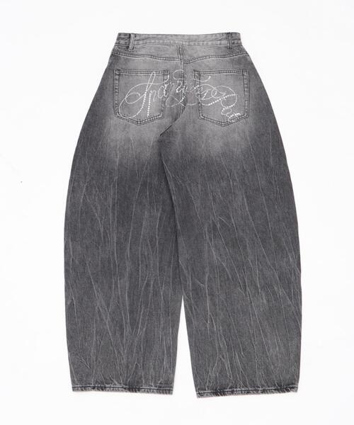 dispark（ディスパーク）の「DISPARK/【26年春夏新作】ラインストーンbackロゴデニム（デニムパンツ・レディース・ブラック/ライトインディゴブルー・SMALL/MEDIUM）」の12枚目の写真