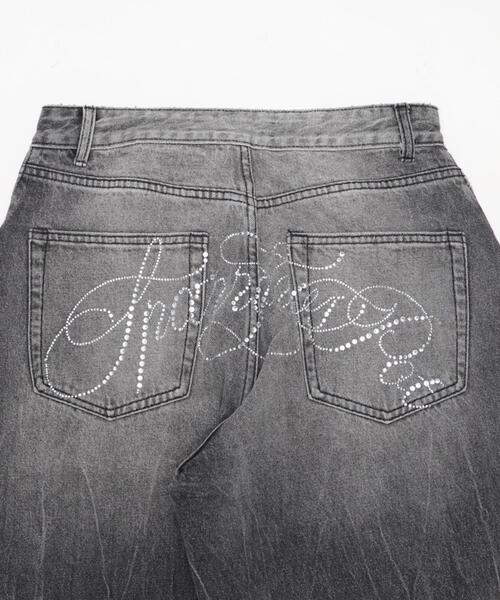dispark（ディスパーク）の「DISPARK/【26年春夏新作】ラインストーンbackロゴデニム（デニムパンツ・レディース・ブラック/ライトインディゴブルー・SMALL/MEDIUM）」の17枚目の写真