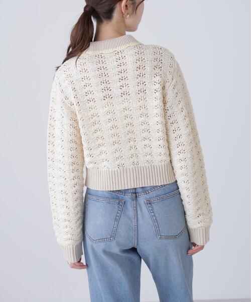 FREE'S MART（フリーズマート）の「◆ミニブークレツィードライク配色ニットカーディガン（ニット/セーター・レディース・ネイビー/ホワイト/ピンク/レッド・FREE）」の16枚目の写真