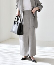 quaranciel（カランシエル）の「quaranciel:〈手洗い可能〉ウーステッド Iライン スリット スカート（セットアップ対応）（スカート）」