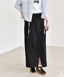 quaranciel（カランシエル）の「quaranciel:〈手洗い可能〉ウーステッド Iライン スリット スカート（セットアップ対応）（スカート）」