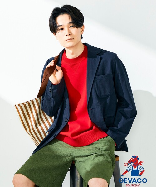 GEVACO(ゲバコ)の「【GEVACO/ゲバコ】テーラーライトジャケット(テーラードジャケット・メンズ・ホワイト系その他/ネイビー・S/M/L)」の1枚目の写真