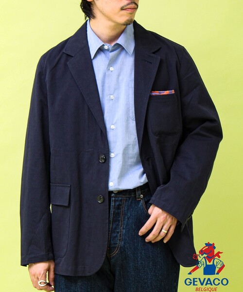 GEVACO(ゲバコ)の「【GEVACO/ゲバコ】テーラーライトジャケット(テーラードジャケット・メンズ・ホワイト系その他/ネイビー・S/M/L)」の19枚目の写真