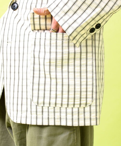 GEVACO(ゲバコ)の「【GEVACO/ゲバコ】テーラーライトジャケット(テーラードジャケット・メンズ・ホワイト系その他/ネイビー・S/M/L)」の6枚目の写真