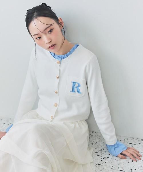 REDYAZEL(レディアゼル)の「Rフリルレイヤードニットカーディガン(カーディガン/ボレロ・レディース・ベージュ/ネイビー/ピンク/オフホワイト・FREE)」の1枚目の写真