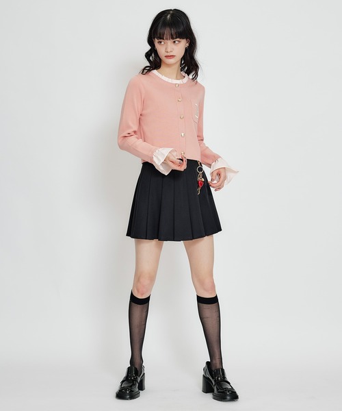 REDYAZEL(レディアゼル)の「Rフリルレイヤードニットカーディガン(カーディガン/ボレロ・レディース・ベージュ/ネイビー/ピンク/オフホワイト・FREE)」の5枚目の写真