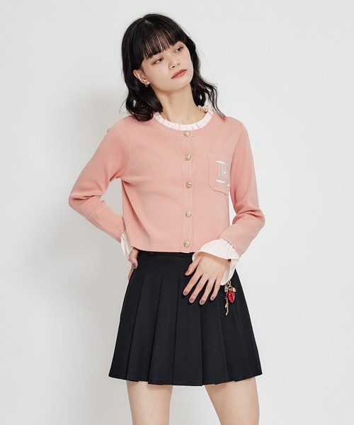 REDYAZEL(レディアゼル)の「Rフリルレイヤードニットカーディガン(カーディガン/ボレロ・レディース・ベージュ/ネイビー/ピンク/オフホワイト・FREE)」の7枚目の写真