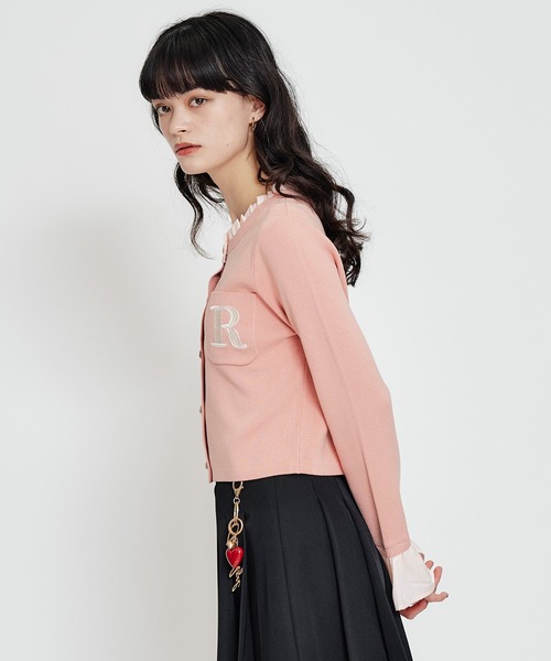 REDYAZEL(レディアゼル)の「Rフリルレイヤードニットカーディガン(カーディガン/ボレロ・レディース・ベージュ/ネイビー/ピンク/オフホワイト・FREE)」の9枚目の写真