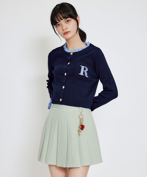 REDYAZEL(レディアゼル)の「Rフリルレイヤードニットカーディガン(カーディガン/ボレロ・レディース・ベージュ/ネイビー/ピンク/オフホワイト・FREE)」の15枚目の写真