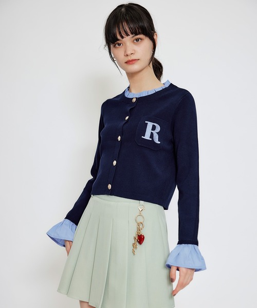 REDYAZEL(レディアゼル)の「Rフリルレイヤードニットカーディガン(カーディガン/ボレロ・レディース・ベージュ/ネイビー/ピンク/オフホワイト・FREE)」の16枚目の写真