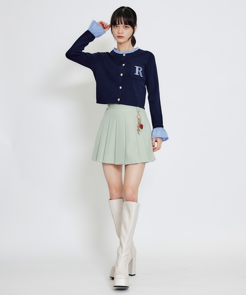 REDYAZEL(レディアゼル)の「Rフリルレイヤードニットカーディガン(カーディガン/ボレロ・レディース・ベージュ/ネイビー/ピンク/オフホワイト・FREE)」の18枚目の写真