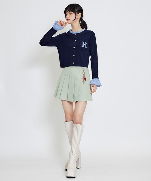 REDYAZEL(レディアゼル)の「Rフリルレイヤードニットカーディガン(カーディガン/ボレロ・レディース・ベージュ/ネイビー/ピンク/オフホワイト・FREE)」の19枚目の写真