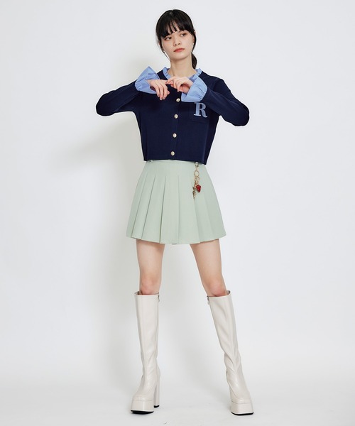 REDYAZEL(レディアゼル)の「Rフリルレイヤードニットカーディガン(カーディガン/ボレロ・レディース・ベージュ/ネイビー/ピンク/オフホワイト・FREE)」の20枚目の写真