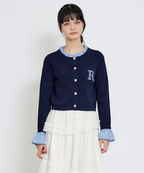 REDYAZEL(レディアゼル)の「Rフリルレイヤードニットカーディガン(カーディガン/ボレロ・レディース・ベージュ/ネイビー/ピンク/オフホワイト・FREE)」の22枚目の写真