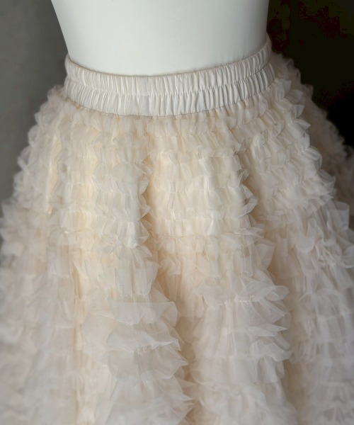 LADYM(ラディム)の「【LADYM】Whip Tulle Skirt(スカート・レディース・グレー/アイボリー・FREE)」の1枚目の写真