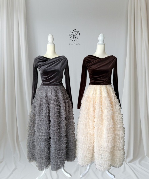 LADYM(ラディム)の「【LADYM】Whip Tulle Skirt(スカート・レディース・グレー/アイボリー・FREE)」の6枚目の写真