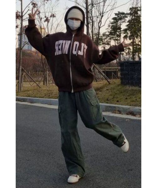 HAVISM(ヘビズム)の「FLOWER ZIP UP HOOD(BROWN)(パーカー・レディース・その他・ONE SIZE)」の16枚目の写真
