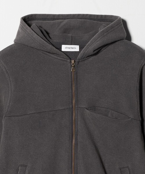 ATTISESSION（アティセッション）の「＜ATTISESSION＞ブリーチ スウェット フーディー（パーカー・レディース・グレー系/ブラック・FREE）」の9枚目の写真
