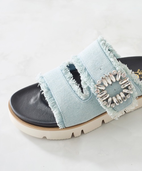 coca(ANDEX shoes product)(コカ)の「厚底 デニム ビジューバックル サンダル(サンダル・レディース・ブルー/ブラック・MEDIUM/LARGE/SMALL)」の22枚目の写真