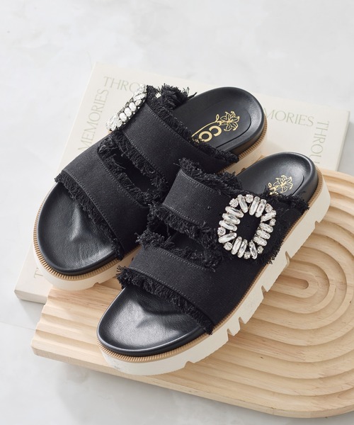 coca(ANDEX shoes product)(コカ)の「厚底 デニム ビジューバックル サンダル(サンダル・レディース・ブルー/ブラック・MEDIUM/LARGE/SMALL)」の20枚目の写真