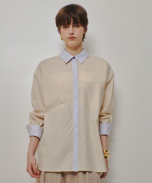 allureville（アルアバイル）の「【WEB・一部店舗別注】クレイジーストライプシャツ（シャツ/ブラウス・レディース・イエロー・2）」の2枚目の写真