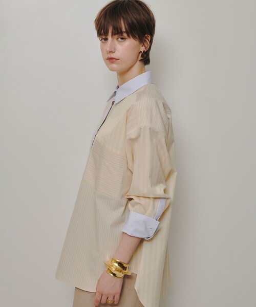 allureville（アルアバイル）の「【WEB・一部店舗別注】クレイジーストライプシャツ（シャツ/ブラウス・レディース・イエロー・2）」の4枚目の写真