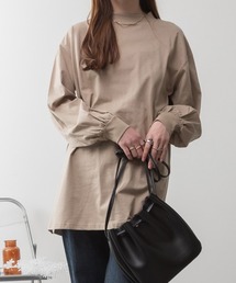 aity（アイティ）の「M-5L バルーンスリーブ モックネック無地ロンT（Tシャツ/カットソー）」