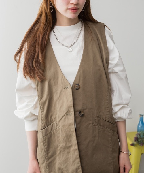 aity(アイティ)の「M-5L バルーンスリーブ モックネック無地ロンT(Tシャツ/カットソー・レディース・チャコールグレー/グレイッシュベージュ/ミント/ブラック/オフホワイト・LL~3L/4L~5L/M~L)」の8枚目の写真