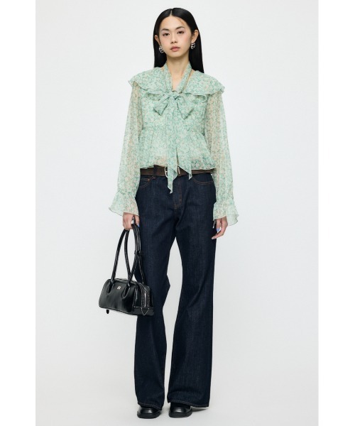 MOUSSY（マウジー）の「【26年SS新作】BOW TIE CHIFFON ブラウス（シャツ/ブラウス・レディース・グリーン系その他/ネイビー/アイボリー・FREE）」の5枚目の写真