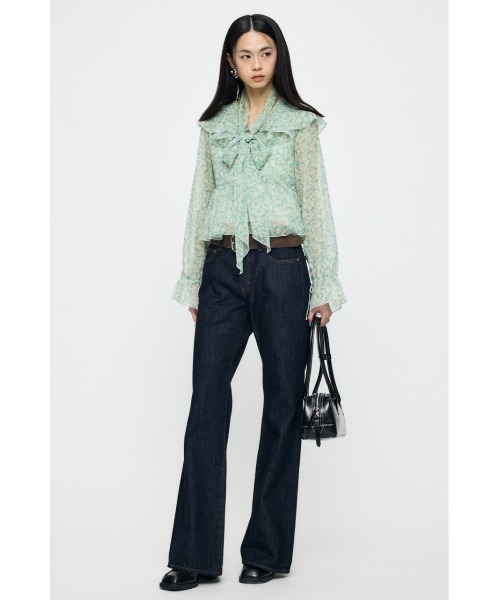 MOUSSY（マウジー）の「【26年SS新作】BOW TIE CHIFFON ブラウス（シャツ/ブラウス・レディース・グリーン系その他/ネイビー/アイボリー・FREE）」の6枚目の写真