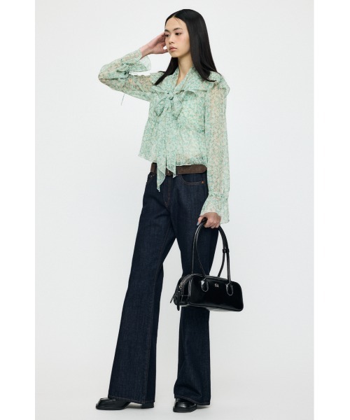MOUSSY（マウジー）の「【26年SS新作】BOW TIE CHIFFON ブラウス（シャツ/ブラウス・レディース・グリーン系その他/ネイビー/アイボリー・FREE）」の7枚目の写真