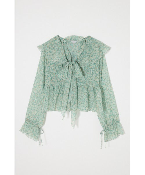 MOUSSY（マウジー）の「【26年SS新作】BOW TIE CHIFFON ブラウス（シャツ/ブラウス・レディース・グリーン系その他/ネイビー/アイボリー・FREE）」の10枚目の写真