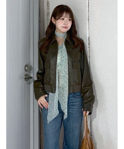 MOUSSY（マウジー）の「【26年SS新作】BOW TIE CHIFFON ブラウス（シャツ/ブラウス・レディース・グリーン系その他/ネイビー/アイボリー・FREE）」の22枚目の写真