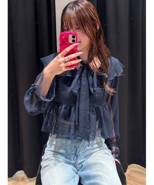 セール】【26年SS新作】BOW TIE CHIFFON ブラウス（シャツ/ブラウス