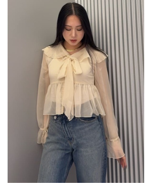 BOW TIE CHIFFON ブラウス MOUSSY | BOW TIE CHIFFON ブラウス (シャツ・ブラウス ) |SHEL'TTER